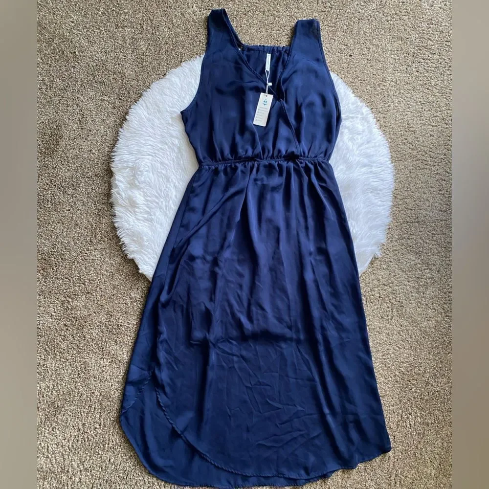 Beachsissi Tank Swimsuit Coverup Dress Blue Sheer Lightweight New Womens Size XL